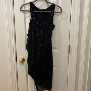 BCBGMAXAZRIA Black beaded Asymmetrical Dress